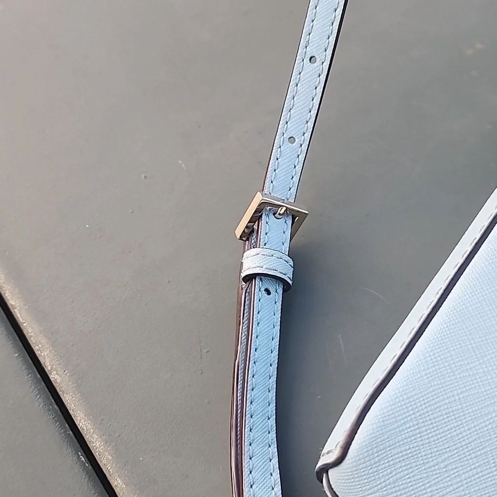 Kate Spade Sally Newberry Lane Blue Hydrangea Saffiano Leather Crossbody Bag
